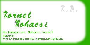 kornel mohacsi business card